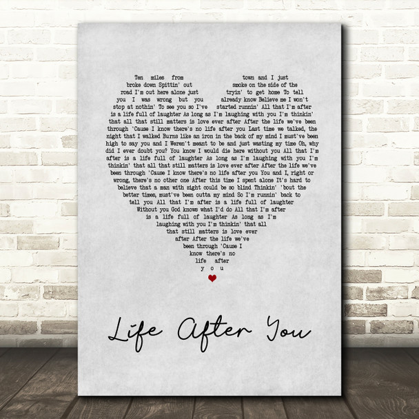 Daughtry Life After You Grey Heart Song Lyric Quote Print