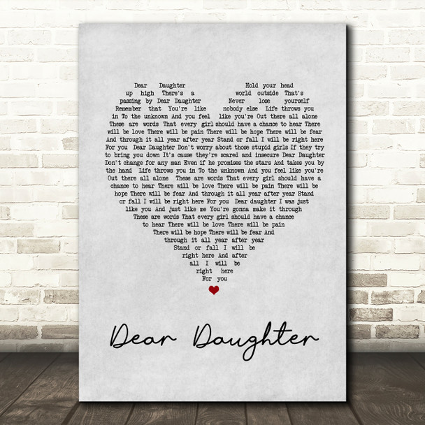 Halestorm Dear Daughter Grey Heart Song Lyric Quote Print