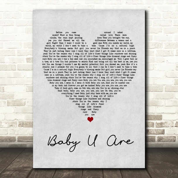Gerald Levert Baby U Are Grey Heart Song Lyric Print
