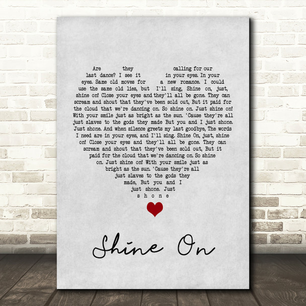 James Blunt Shine On Grey Heart Song Lyric Print