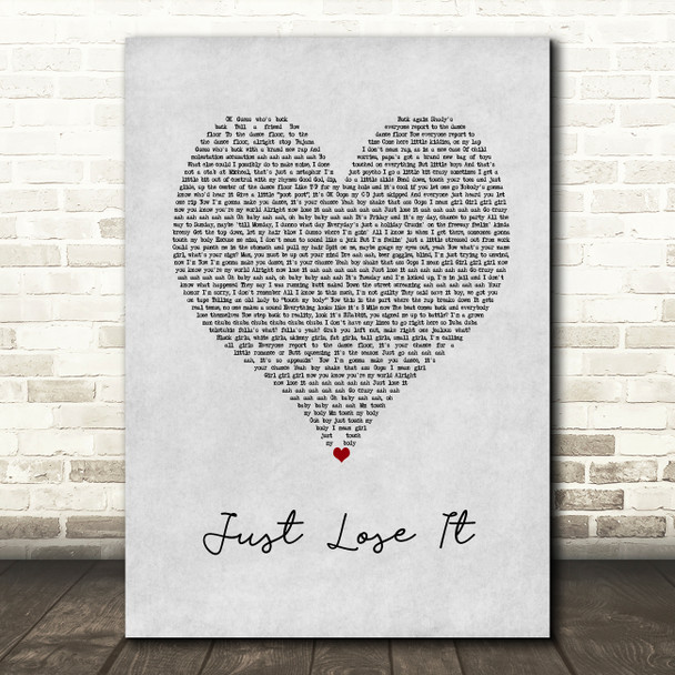 Eminem Just Lose It Grey Heart Song Lyric Music Art Print
