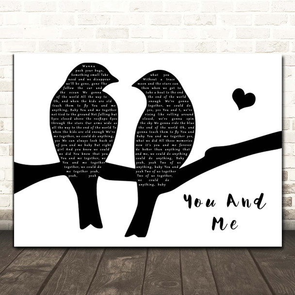 Dave Matthews Band You And Me Lovebirds Black & White Song Lyric Print