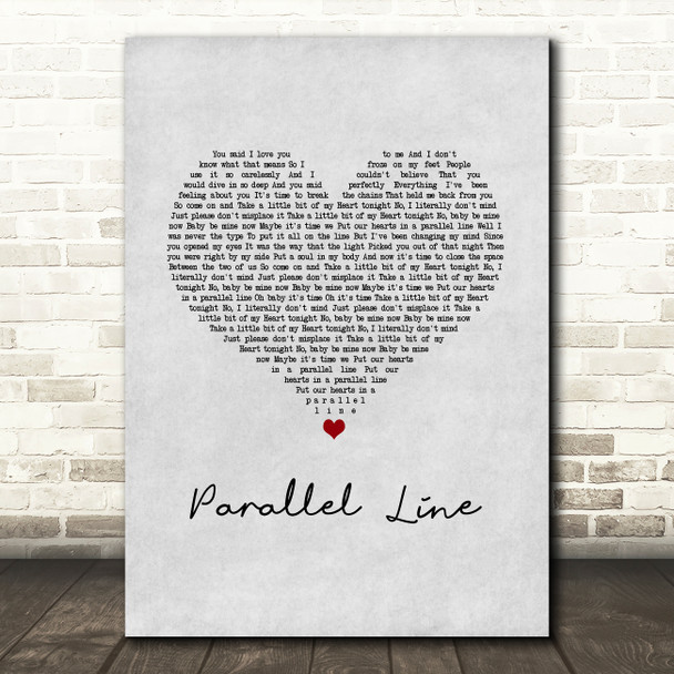 Keith Urban Parallel Line Grey Heart Song Lyric Music Art Print