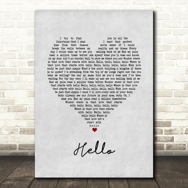 Mohombi Hello Grey Heart Song Lyric Music Art Print
