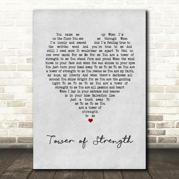 The Mission Tower of Strength Grey Heart Song Lyric Music Art Print