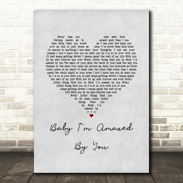 BRYAN ADAMS Baby I'm Amazed By You Grey Heart Song Lyric Music Art Print