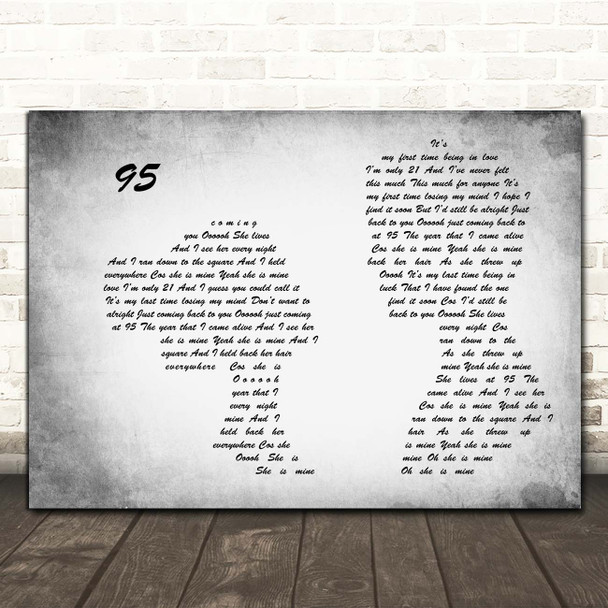 Picture This 95 Man Lady Couple Grey Song Lyric Print