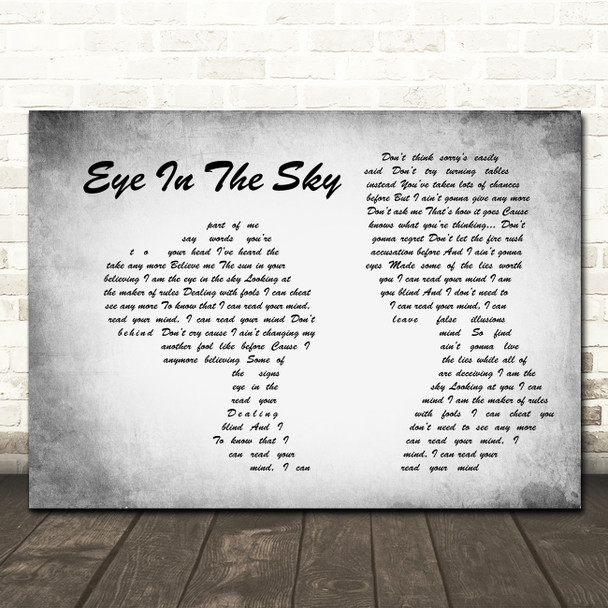 The Alan Parsons Project Eye In The Sky Man Lady Couple Grey Song Lyric Wall Art Print