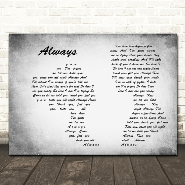 Blink-182 Always Man Lady Couple Grey Song Lyric Wall Art Print