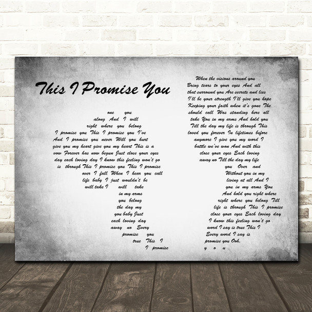Anthem Lights This I Promise You Man Lady Couple Grey Song Lyric Quote Music Print