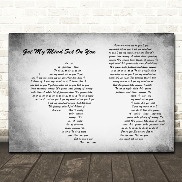 George Harrison Got My Mind Set On You Man Lady Couple Grey Song Lyric Quote Music Print