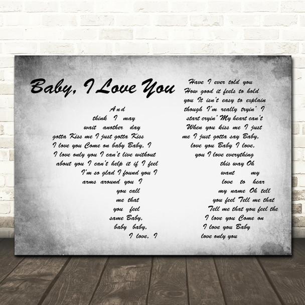 Ramones Baby, I Love You Man Lady Couple Grey Song Lyric Quote Music Print