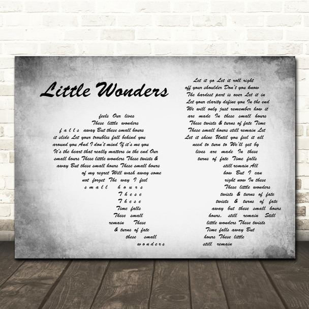 Rob Thomas Little Wonders Man Lady Couple Grey Song Lyric Quote Music Print