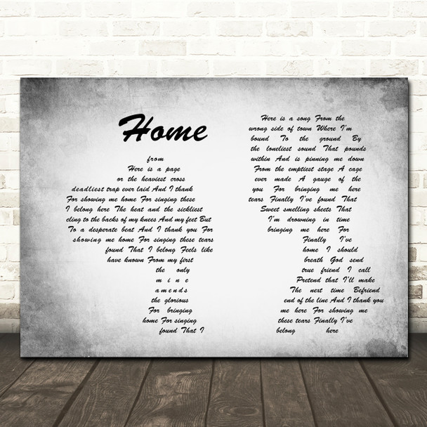 Depeche Mode Home Man Lady Couple Grey Song Lyric Quote Print