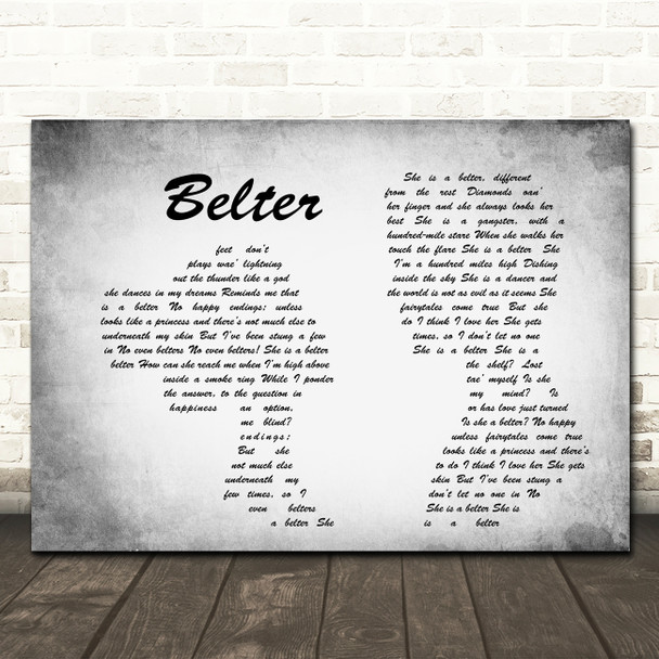 Gerry Cinnamon Belter Man Lady Couple Grey Song Lyric Quote Print