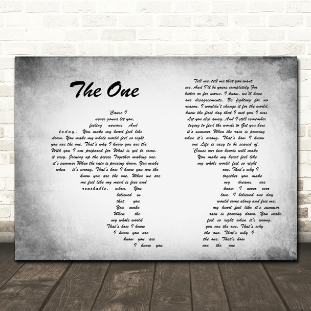 Kodaline The One Man Lady Couple Grey Song Lyric Quote Print