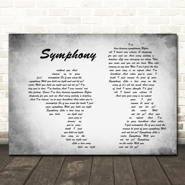 Clean Bandit Symphony Man Lady Couple Grey Song Lyric Quote Print