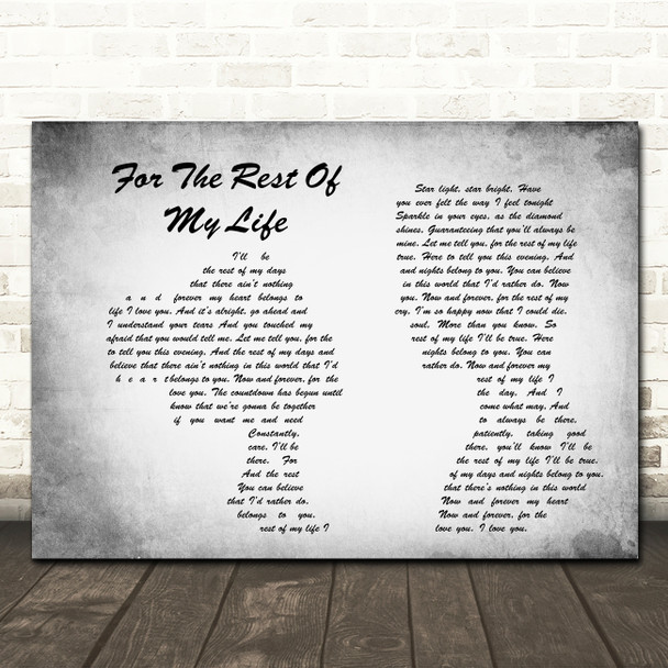Brian McKnight For The Rest Of My Life Man Lady Couple Grey Song Lyric Print