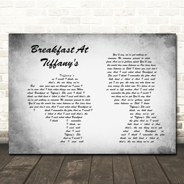 Deep Blue Something Breakfast At Tiffany's Man Lady Couple Grey Song Lyric Print