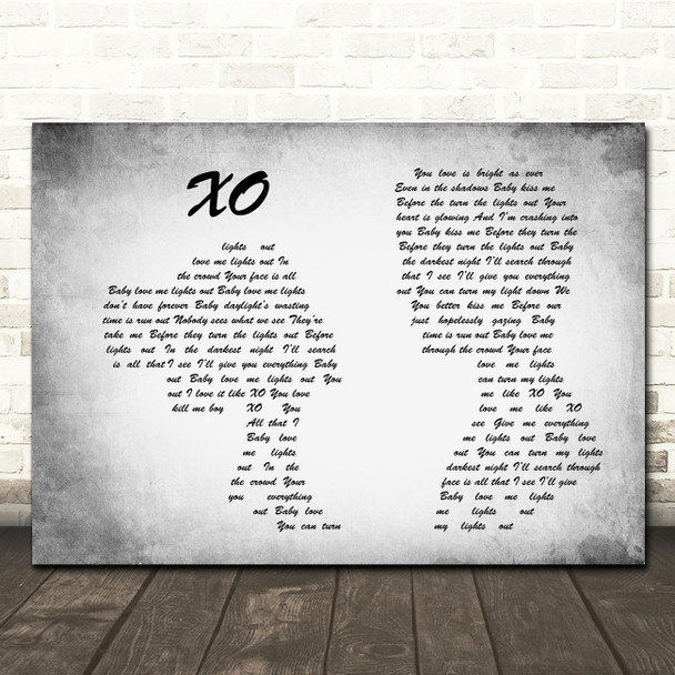 Beyoncé XO Man Lady Couple Grey Song Lyric Print