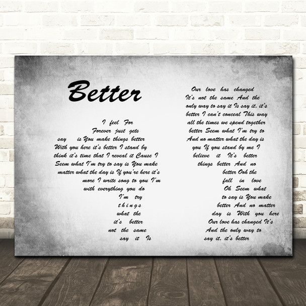 Boyzone Better Man Lady Couple Grey Song Lyric Print