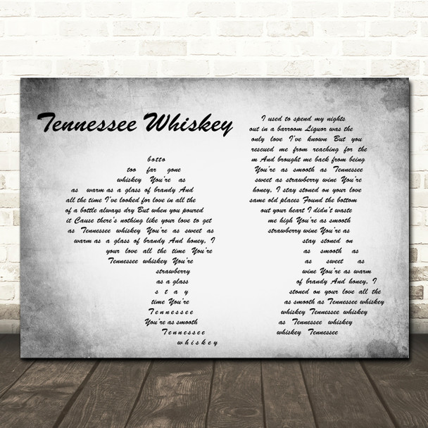 Chris Stapleton Tennessee Whiskey Man Lady Couple Grey Song Lyric Print