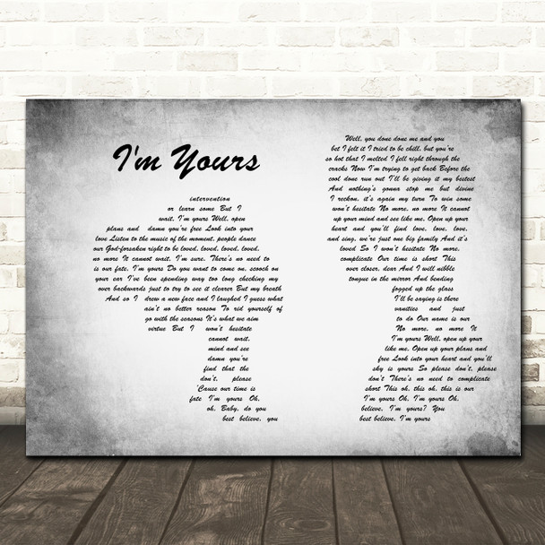 Jason Mraz I'm Yours Man Lady Couple Grey Song Lyric Print