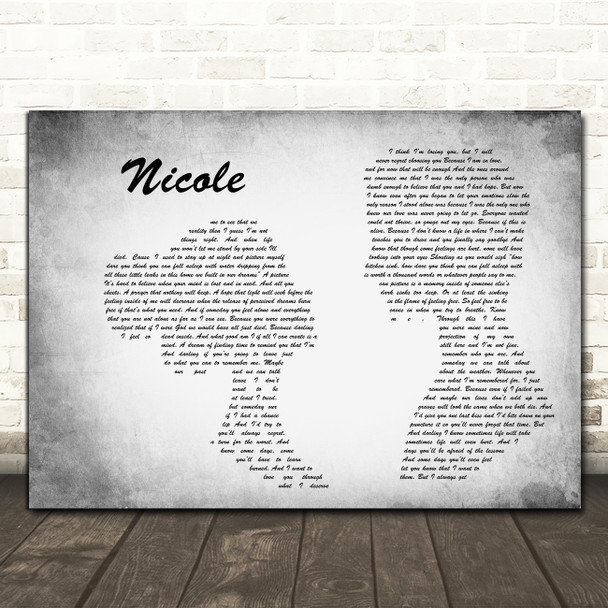 Hotel Books Nicole Grey Man Lady Couple Song Lyric Print