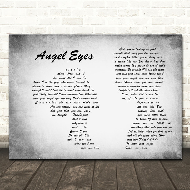 The Jeff Healey Band Angel Eyes Man Lady Couple Grey Song Lyric Music Art Print