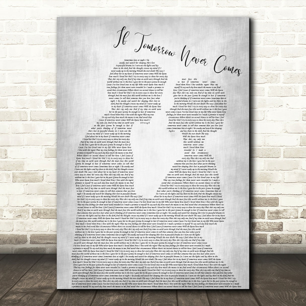 Garth Brooks If Tomorrow Never Comes Man Lady Bride Groom Grey Song Lyric Print