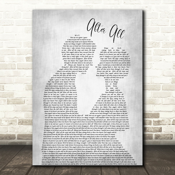 Cher After All Grey Song Lyric Man Lady Bride Groom Wedding Print