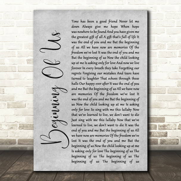 Jack Savoretti Beginning Of Us Grey Rustic Script Song Lyric Quote Music Print
