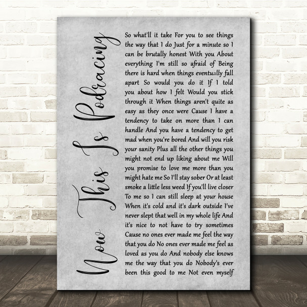 Mom Jeans Now This Is Podracing Grey Rustic Script Song Lyric Quote Music Print