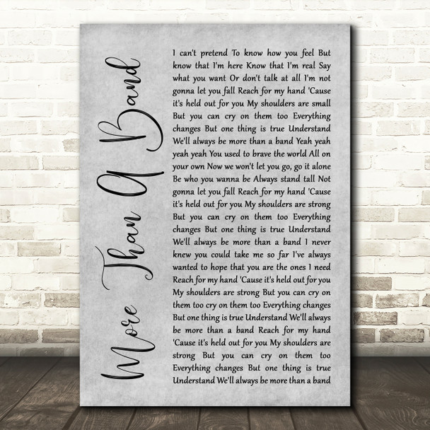 Lemonade Mouth More Than A Band Grey Rustic Script Song Lyric Print