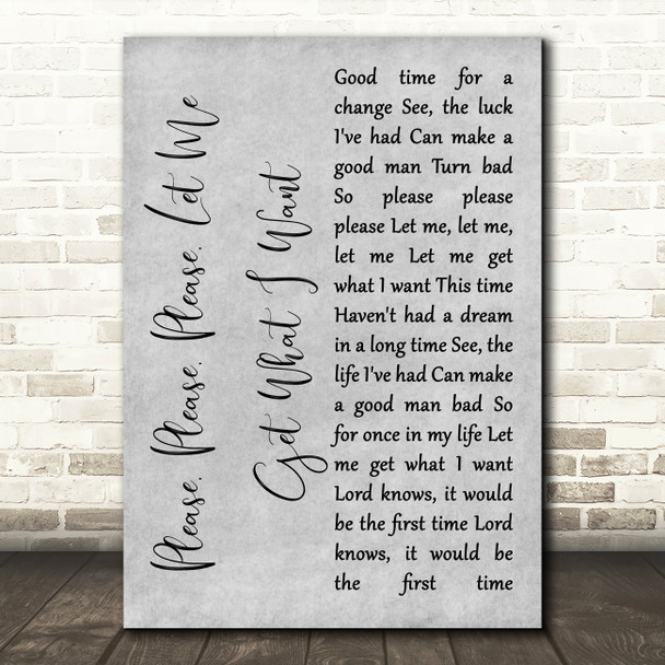 The Smiths Please, Please, Please, Let Me Get What I Want Grey Script Print