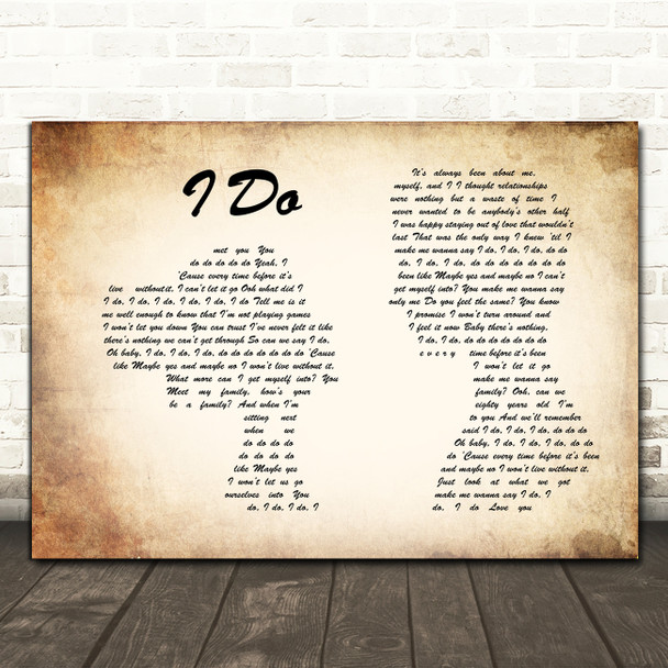 Colbie Caillat I Do Man Lady Couple Song Lyric Quote Print