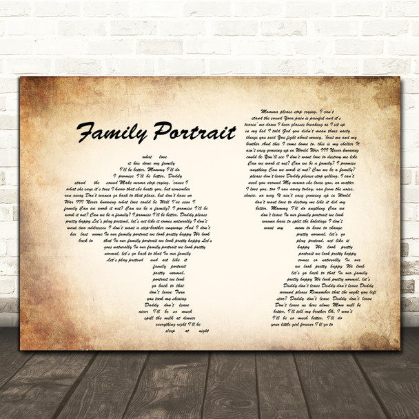 Pink Family Portrait Man Lady Couple Song Lyric Quote Print