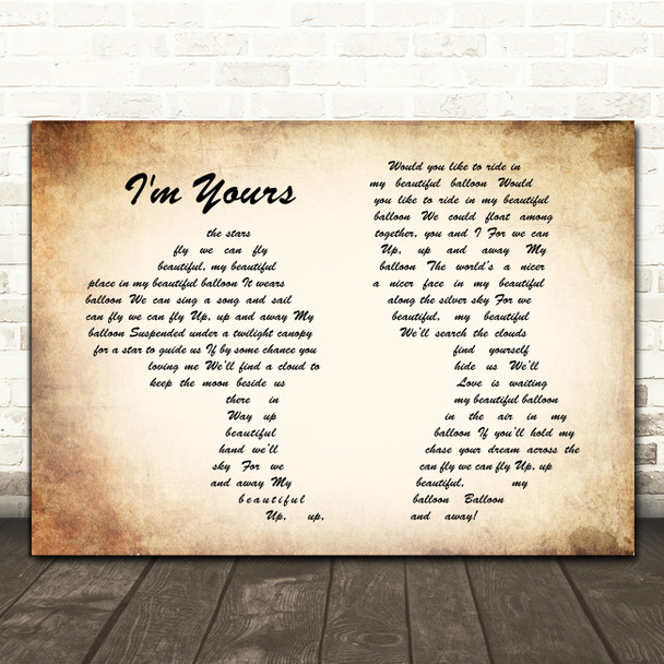 The 5th Dimension Up, Up And Away Man Lady Couple Song Lyric Quote Print