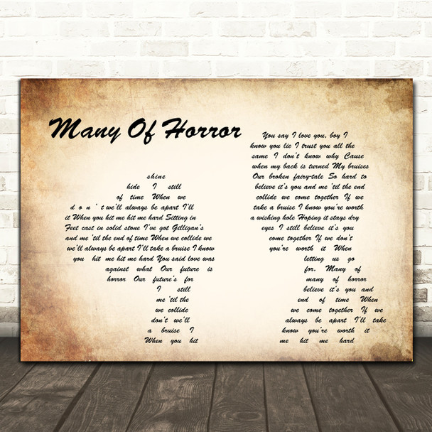 Biffy Clyro Many Of Horror (When We Collide) Man Lady Couple Song Lyric Print