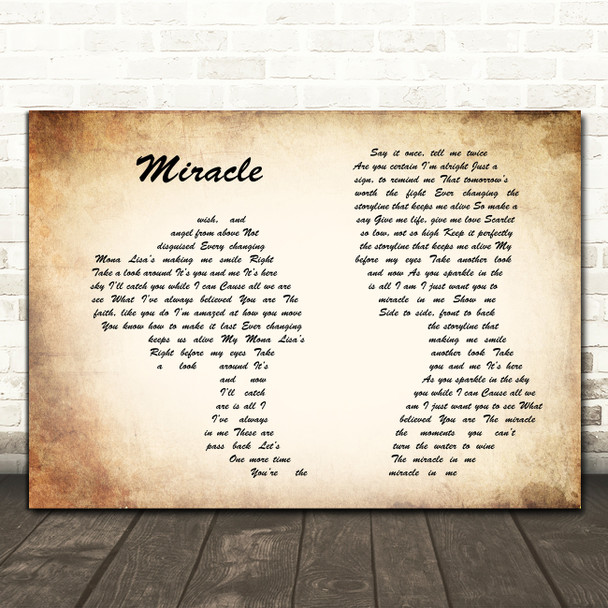 Shinedown Miracle Man Lady Couple Song Lyric Quote Print
