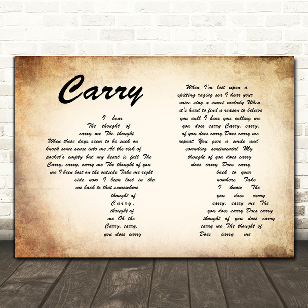 Skinny Lister Carry Man Lady Couple Song Lyric Quote Print