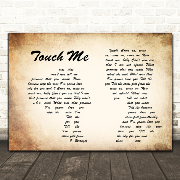 The Doors Touch Me Man Lady Couple Song Lyric Quote Print