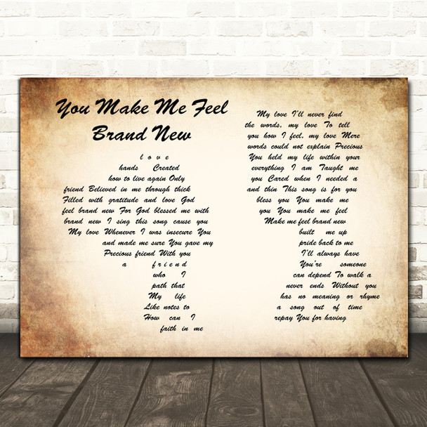 Simply Red You Make Me Feel Brand New Man Lady Couple Song Lyric Print