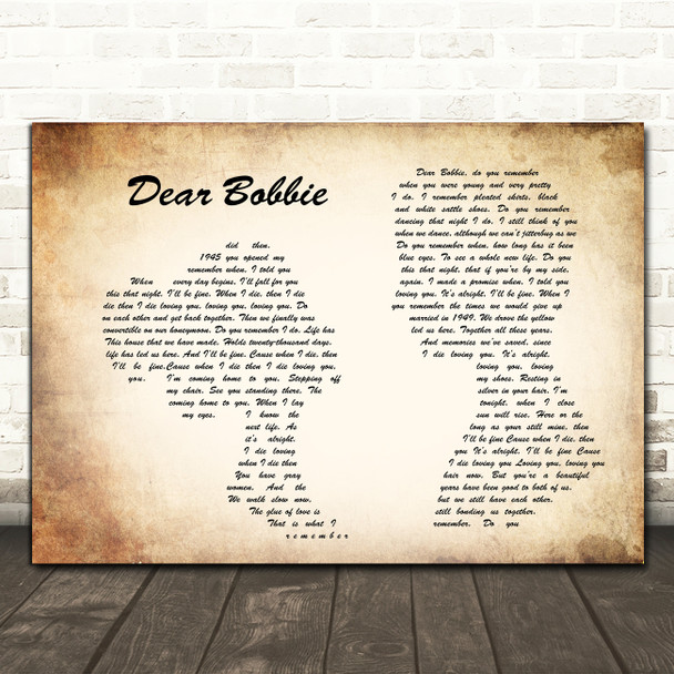 Yellowcard Dear Bobbie Man Lady Couple Song Lyric Print