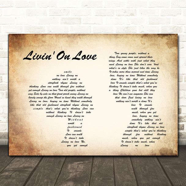 Alan Jackson Livin' On Love Man Lady Couple Song Lyric Print