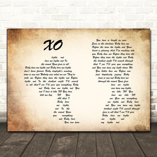 Beyoncé XO Man Lady Couple Song Lyric Print