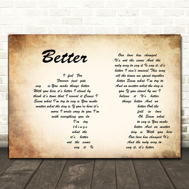 Boyzone Better Man Lady Couple Song Lyric Print