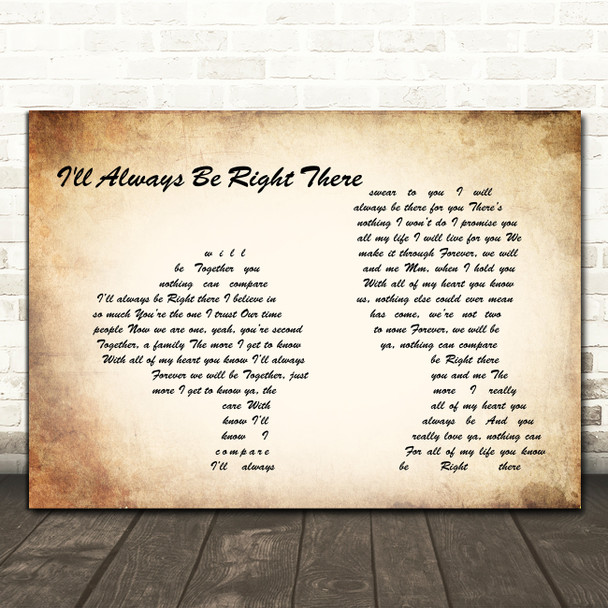 Bryan Adams I'll Always Be Right There Man Lady Couple Song Lyric Print