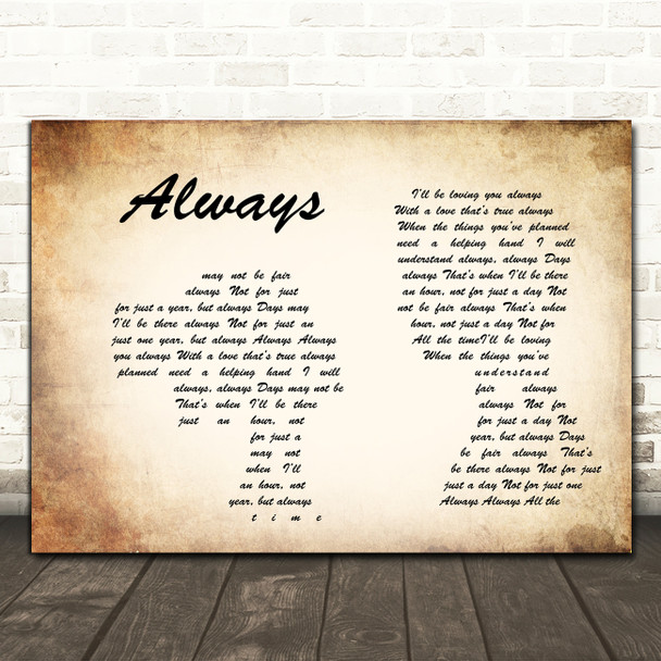 Frank Sinatra Always Man Lady Couple Song Lyric Print