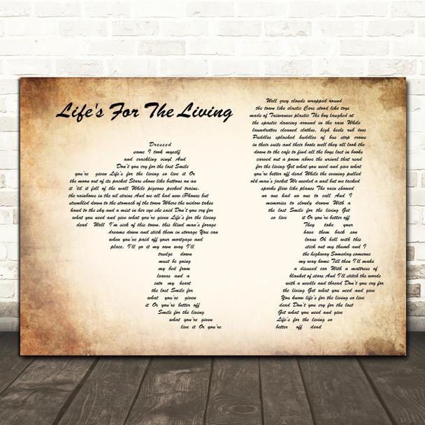 Passenger Life's For The Living Man Lady Couple Song Lyric Print